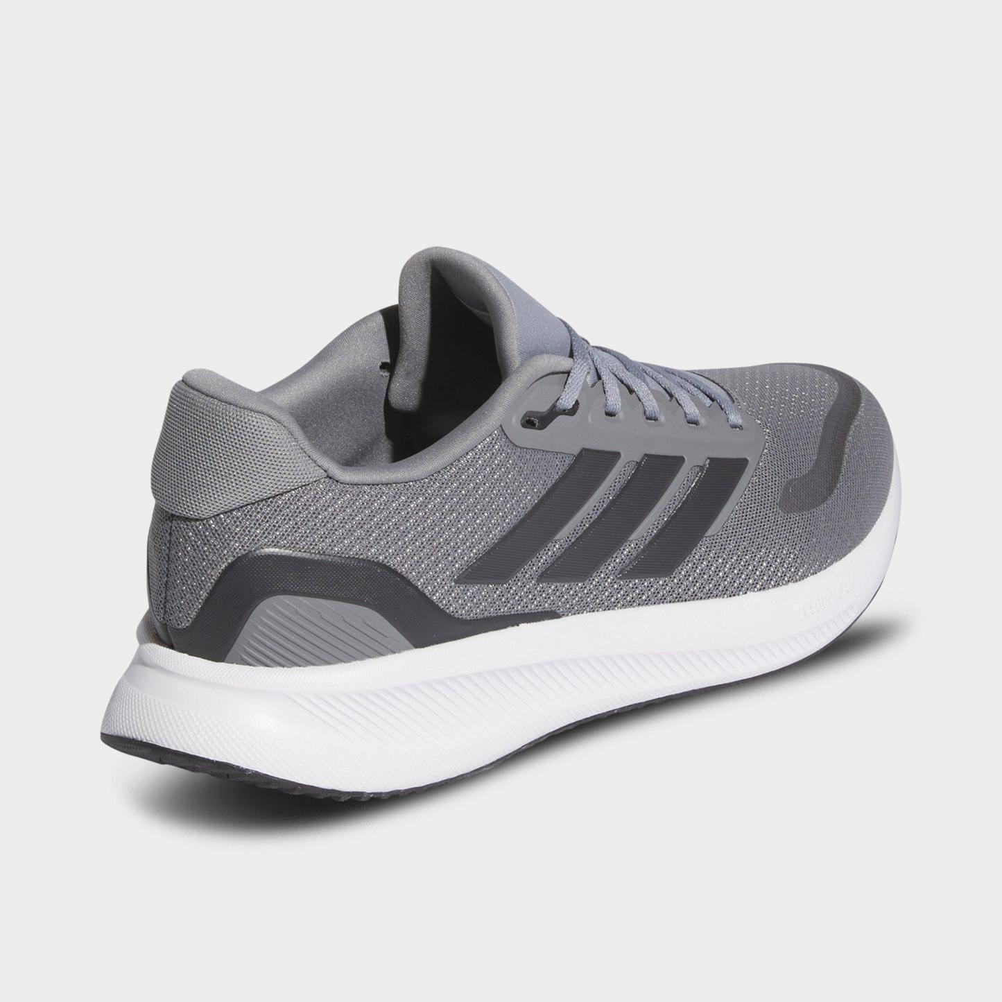 Men's adidas Runfalcon 5 Running Shoes (Wide Width) - Grey/Carbon/Cloud White - Back view