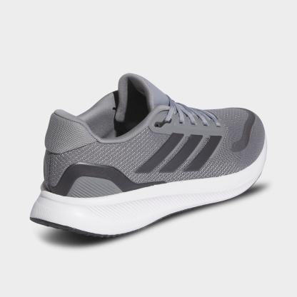 Men's adidas Runfalcon 5 Running Shoes (Wide Width) - Grey/Carbon/Cloud White - Back view