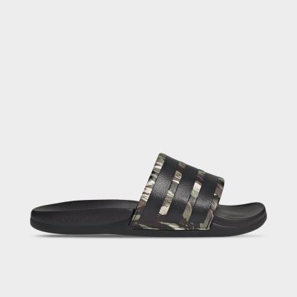 Women's adidas Adilette Comfort 2.0 Slide Sandals - Core Black/Core Black/Aurora Coffee - view 1