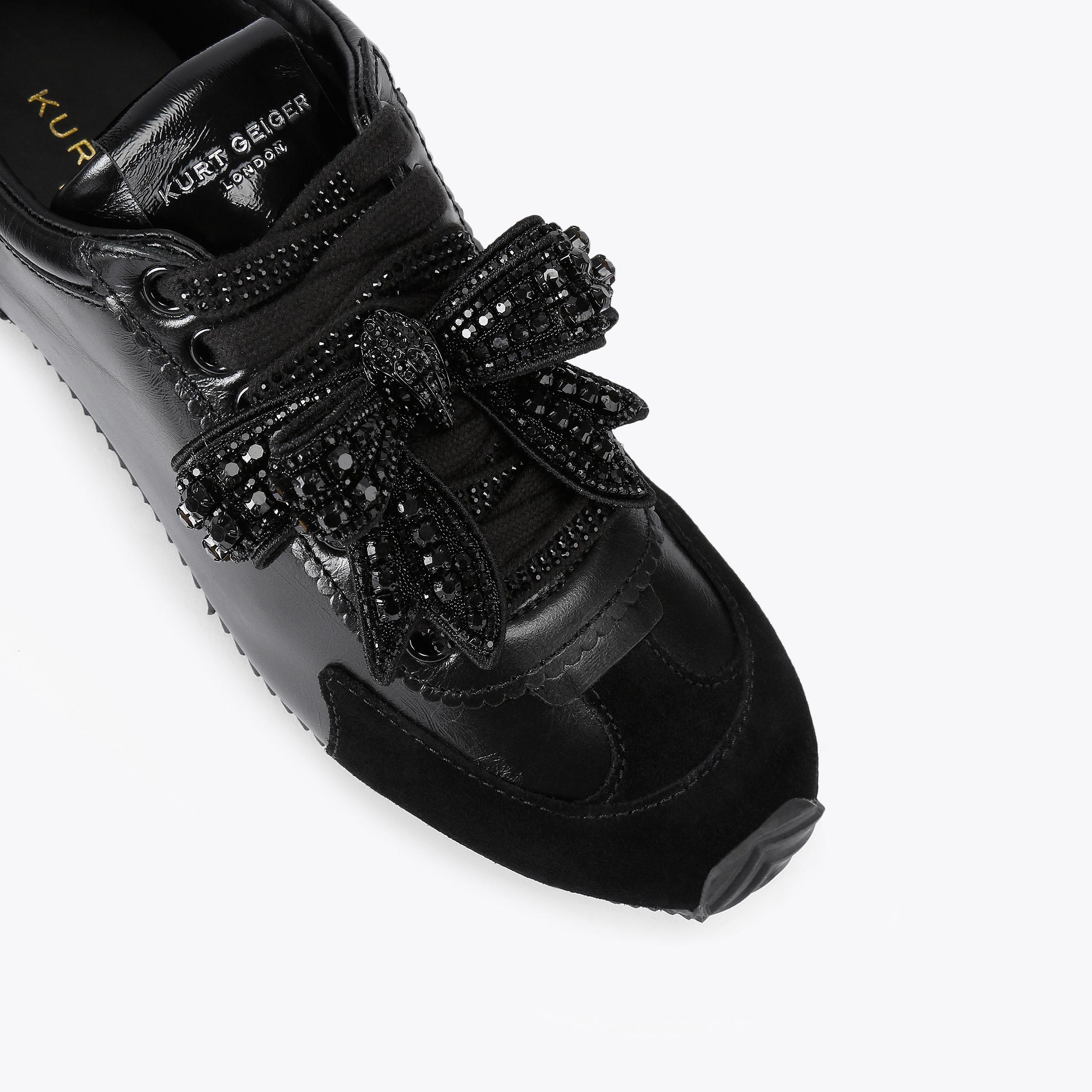 Kurt Geiger London Islington Drench Bow Sneaker - Black - view 5