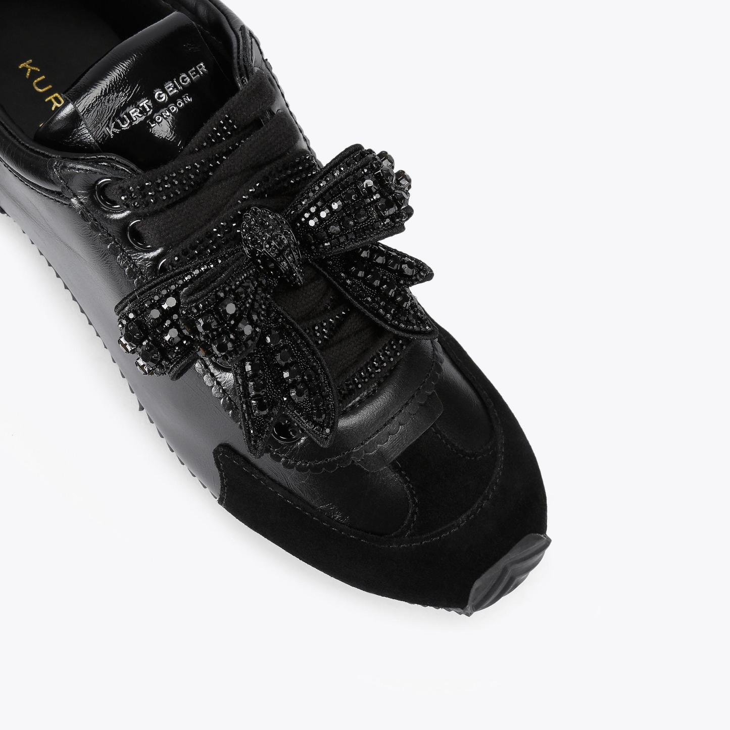 Kurt Geiger London Islington Drench Bow Sneaker - Black - view 5