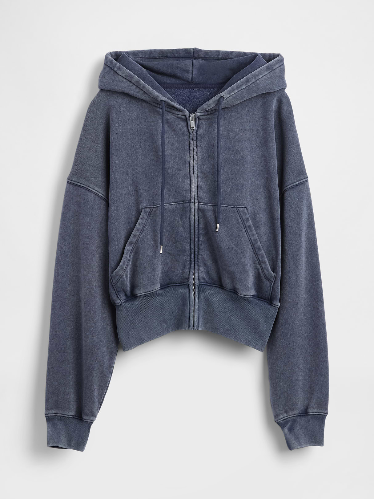 VintageSoft Wedge Zip Hoodie - Tapestry navy blue wash