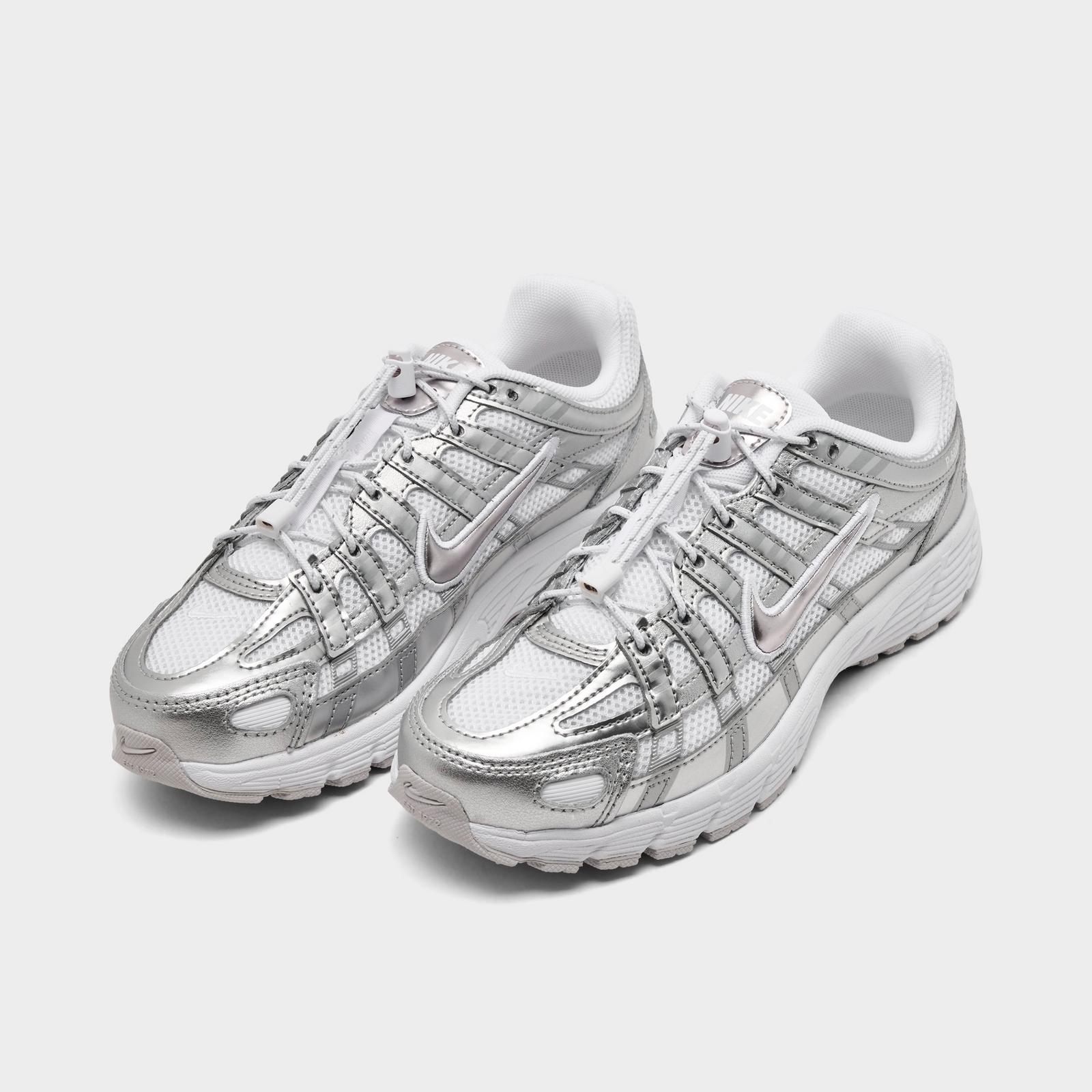 Big Kids' Nike P-6000 Utility Casual Shoes - White/Vast Grey/Metallic Silver