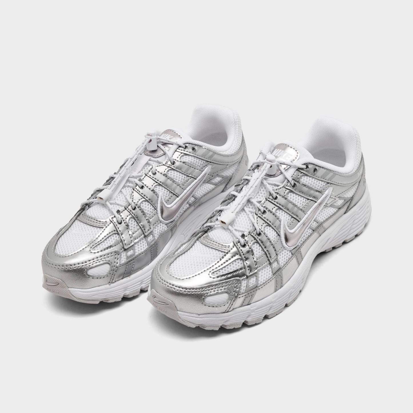 Big Kids' Nike P-6000 Utility Casual Shoes - White/Vast Grey/Metallic Silver