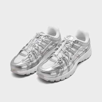 Big Kids' Nike P-6000 Utility Casual Shoes - White/Vast Grey/Metallic Silver
