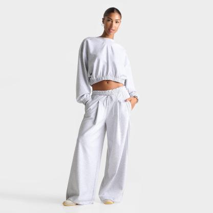 Women's adidas Originals Wide-Leg Sweatpants - Light Grey Heather