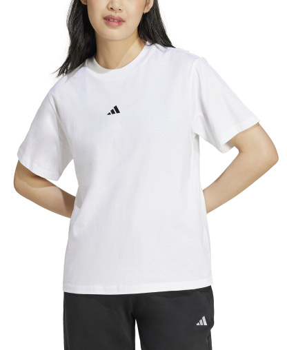 adidas Women's Short-Sleeve Cotton Crewneck Logo T-Shirt - White/black