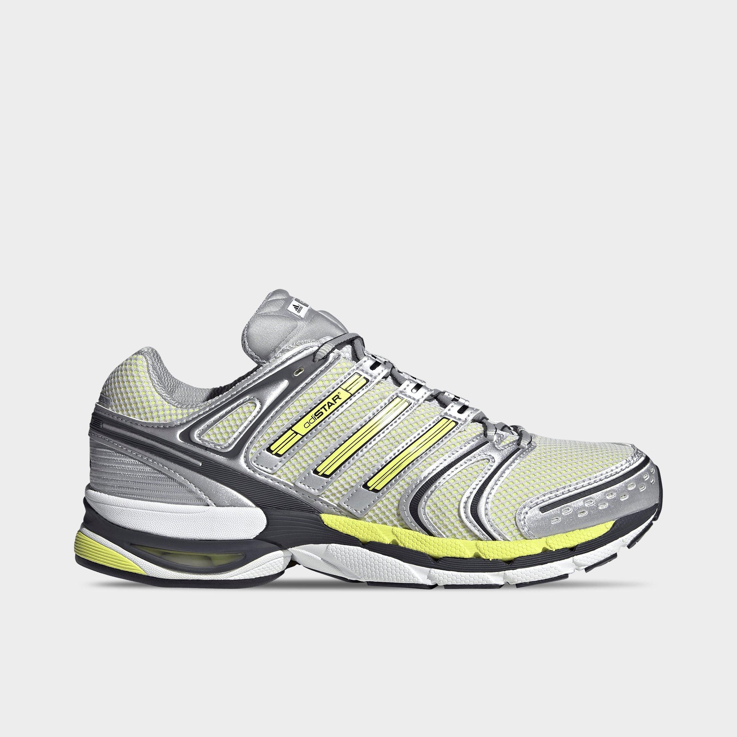 Men's adidas Adistar Control 5 Casual Shoes - Part 1 - Grey/Semi Frozen Lemon/Utility Black - Left shoe facing left. Outside of the shoe.