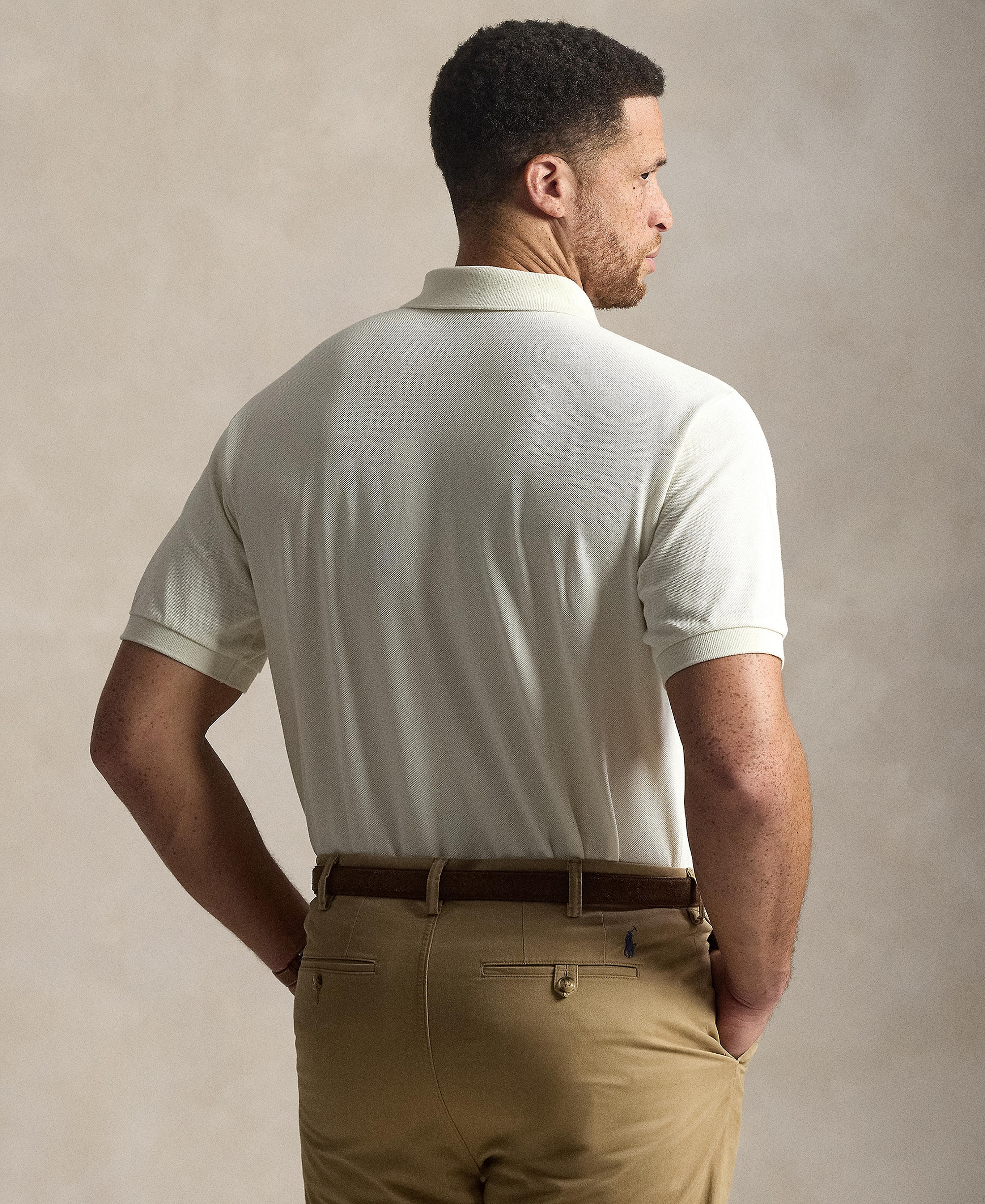 Polo Ralph Lauren Men's Big & Tall The Iconic Mesh Polo Shirt - Parchment Cream