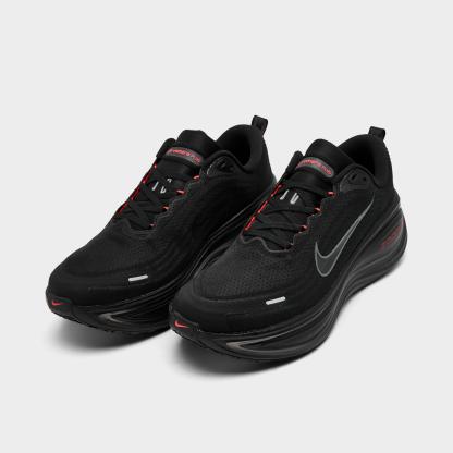 Men's Nithtke Vomero Plus Running Shoes - Part 1 - Black/Black/Bright Crimson/Wolf Grey - Both shoes facing left