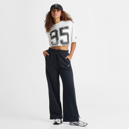 Women's Nike Sportswear Phoenix Fleece High-Waisted Wide-Leg Sweatpants - Black/Sail