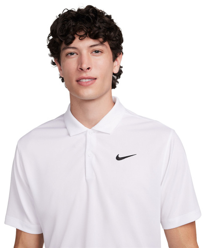 Nike Men's Relaxed-Fit Core Dri-FIT Short-Sleeve Golf Polo Shirt - White/Black