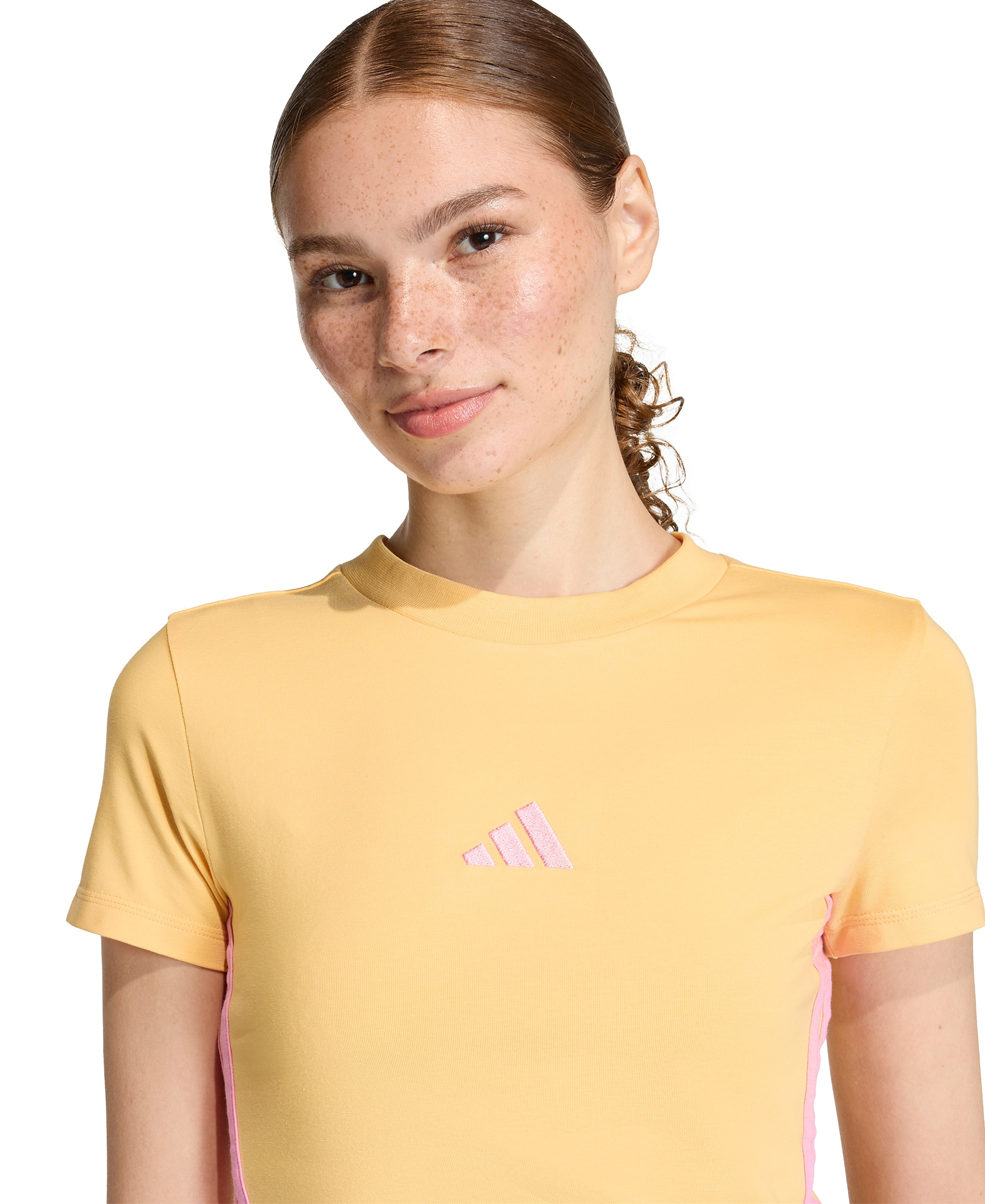 adidas Women's Essentials Slim-Fit Short-Sleeve Baby T-Shirt - Semi Ice Tangerine