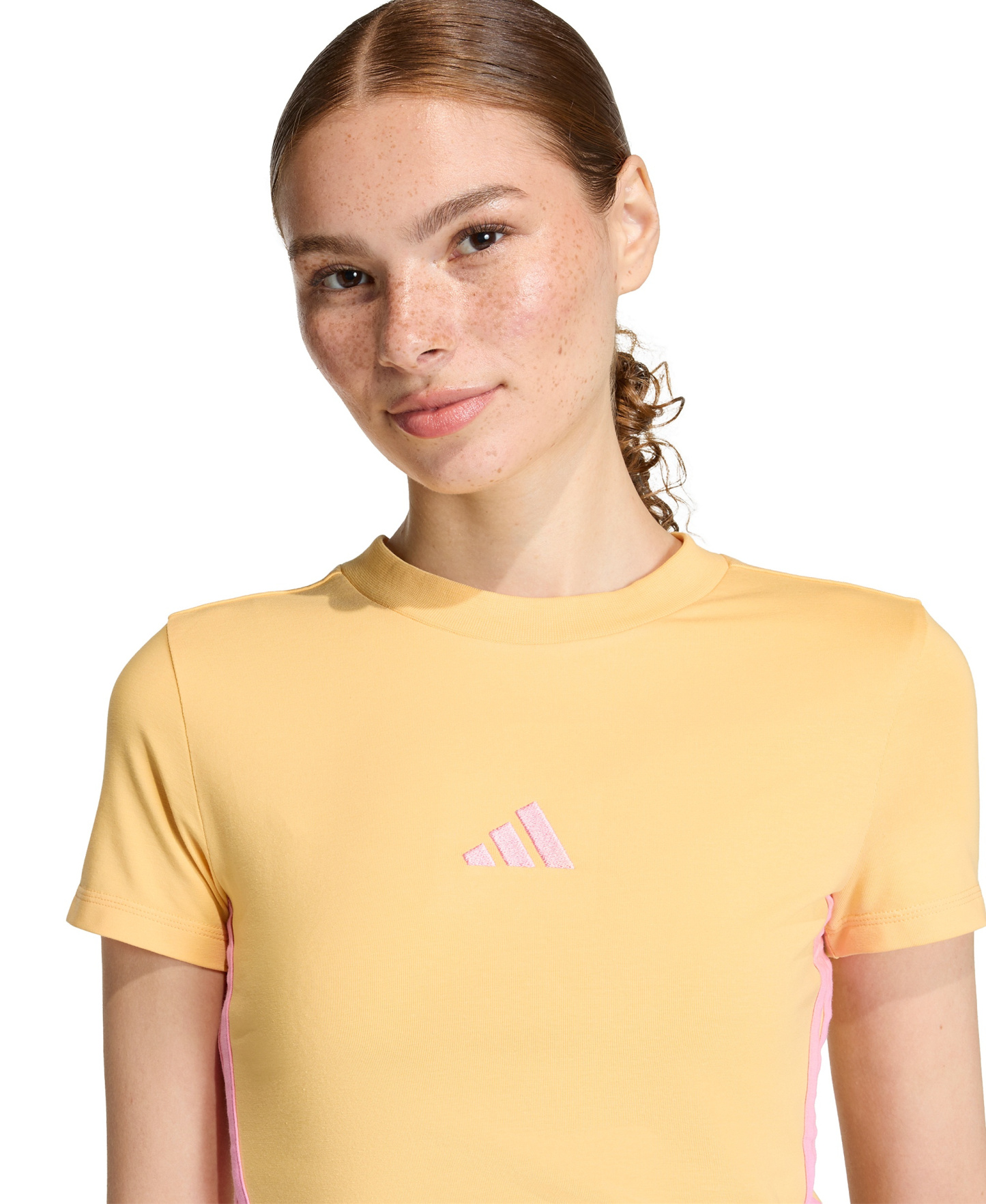 adidas Women's Essentials Slim-Fit Short-Sleeve Baby T-Shirt - Semi Ice Tangerine