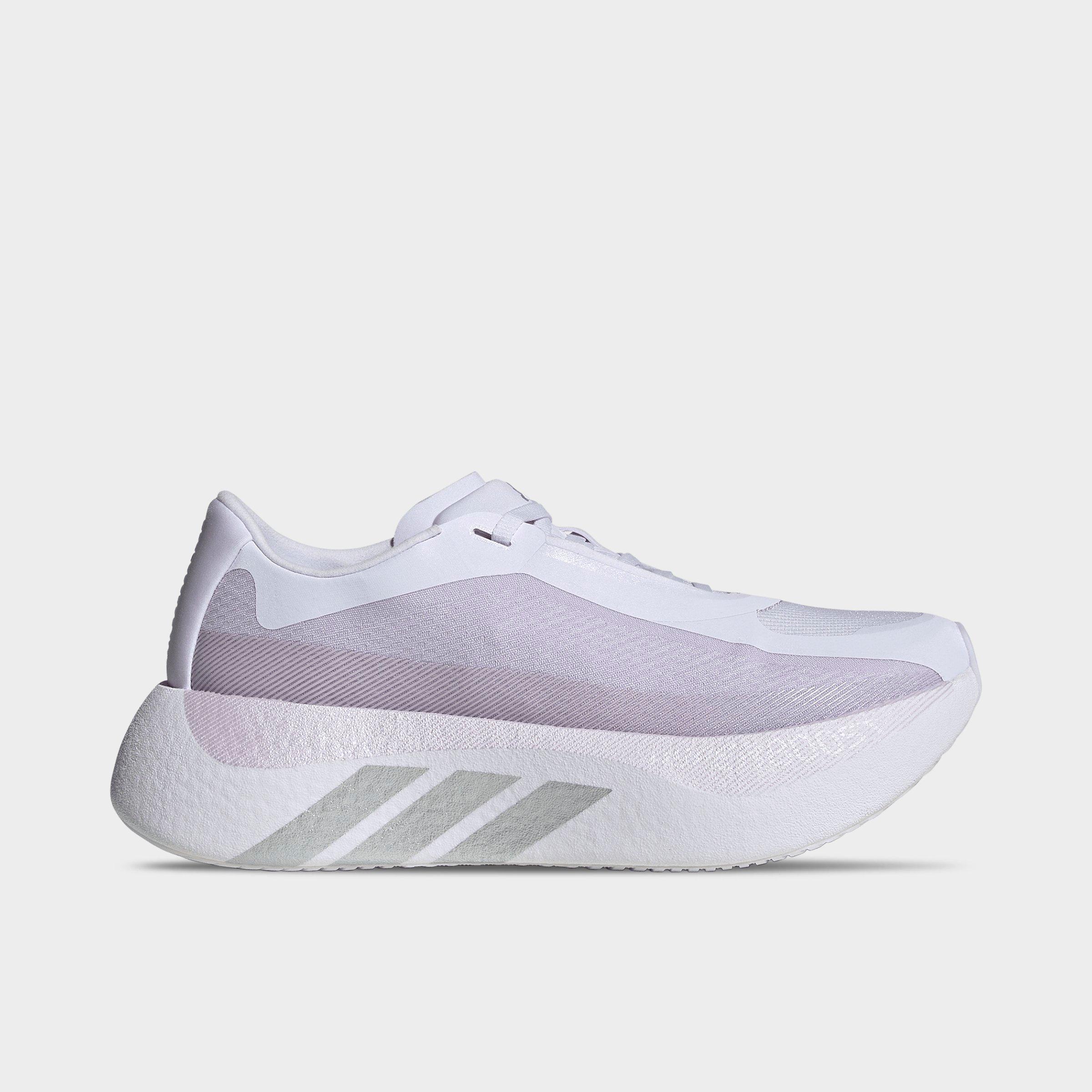 Women's adidas Hyperboost Edge Running Shoes - Part 2 - Frozen Purple/Silver Metallic/Silver Dawn - Left shoe facing left. Outside of the shoe.
