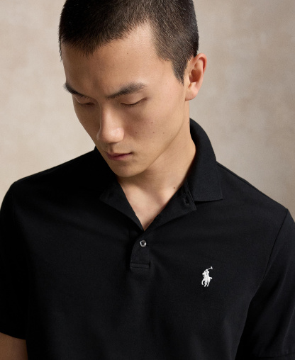 Polo Ralph Lauren Men's Classic-Fit Stretch Mesh Polo Shirt - Polo Black/Smoke