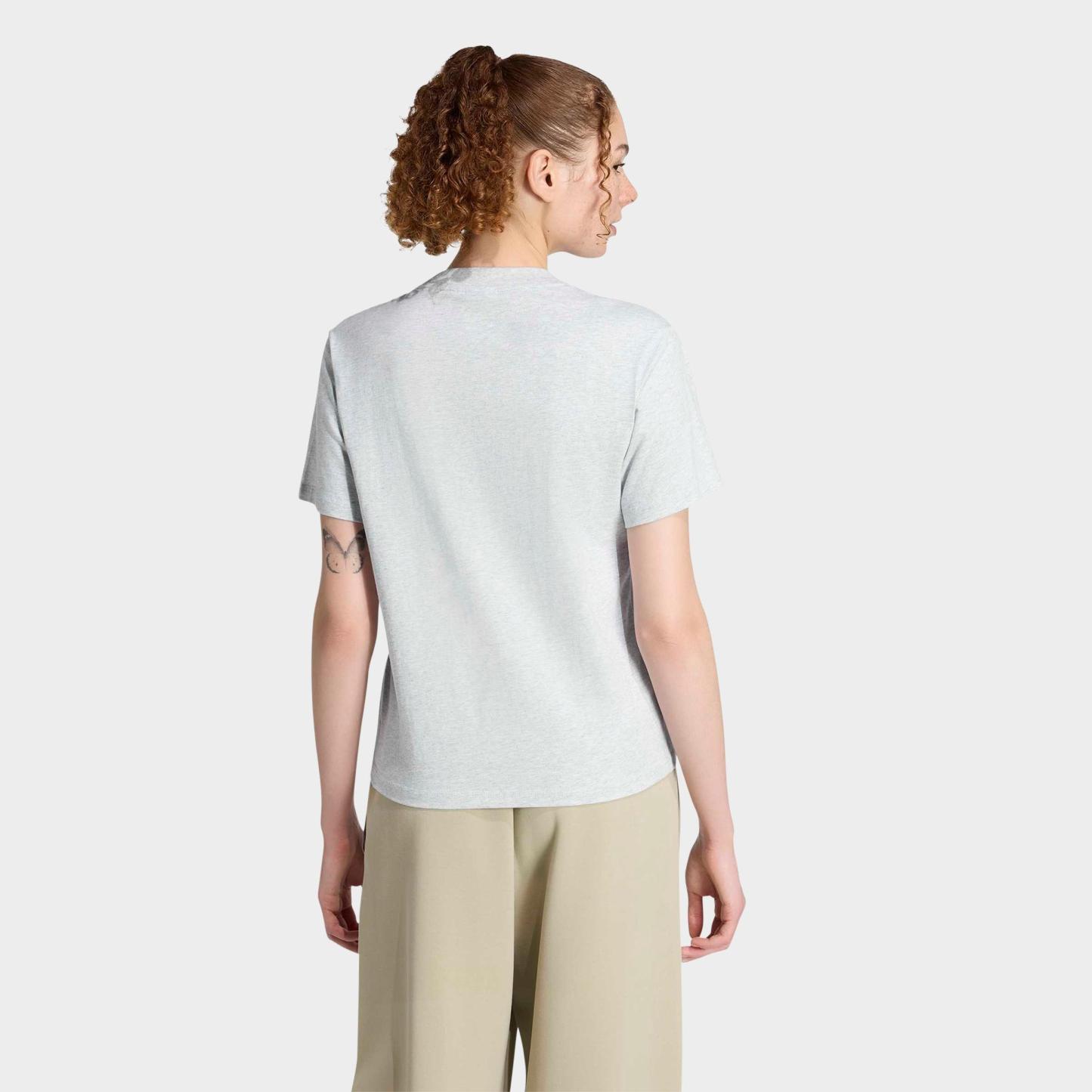 Women's adidas Essentials Small Logo Cotton T-Shirt - Light Grey Heather/White