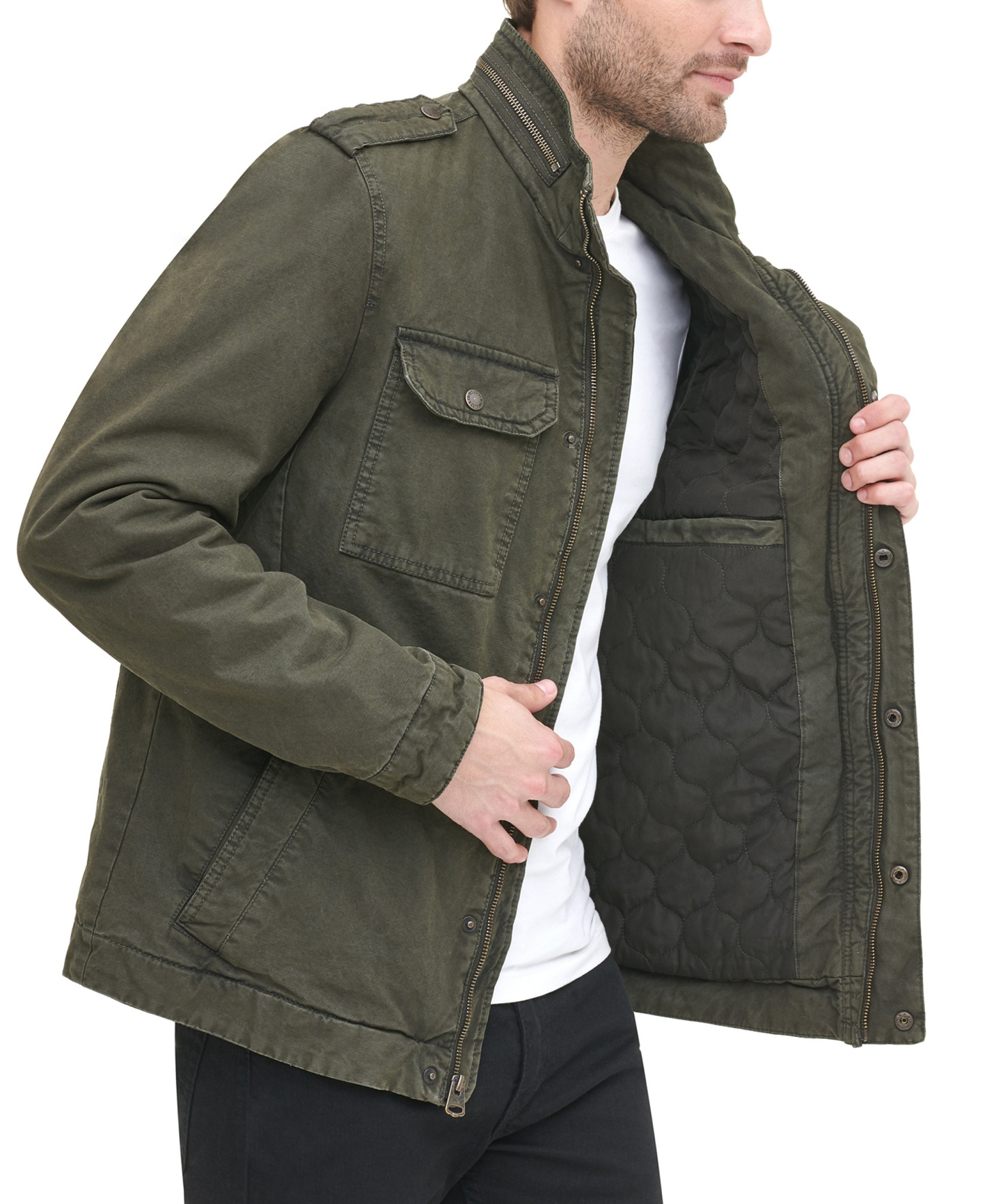 Levi's Men's Cotton Zip-Front Jacket - Olive