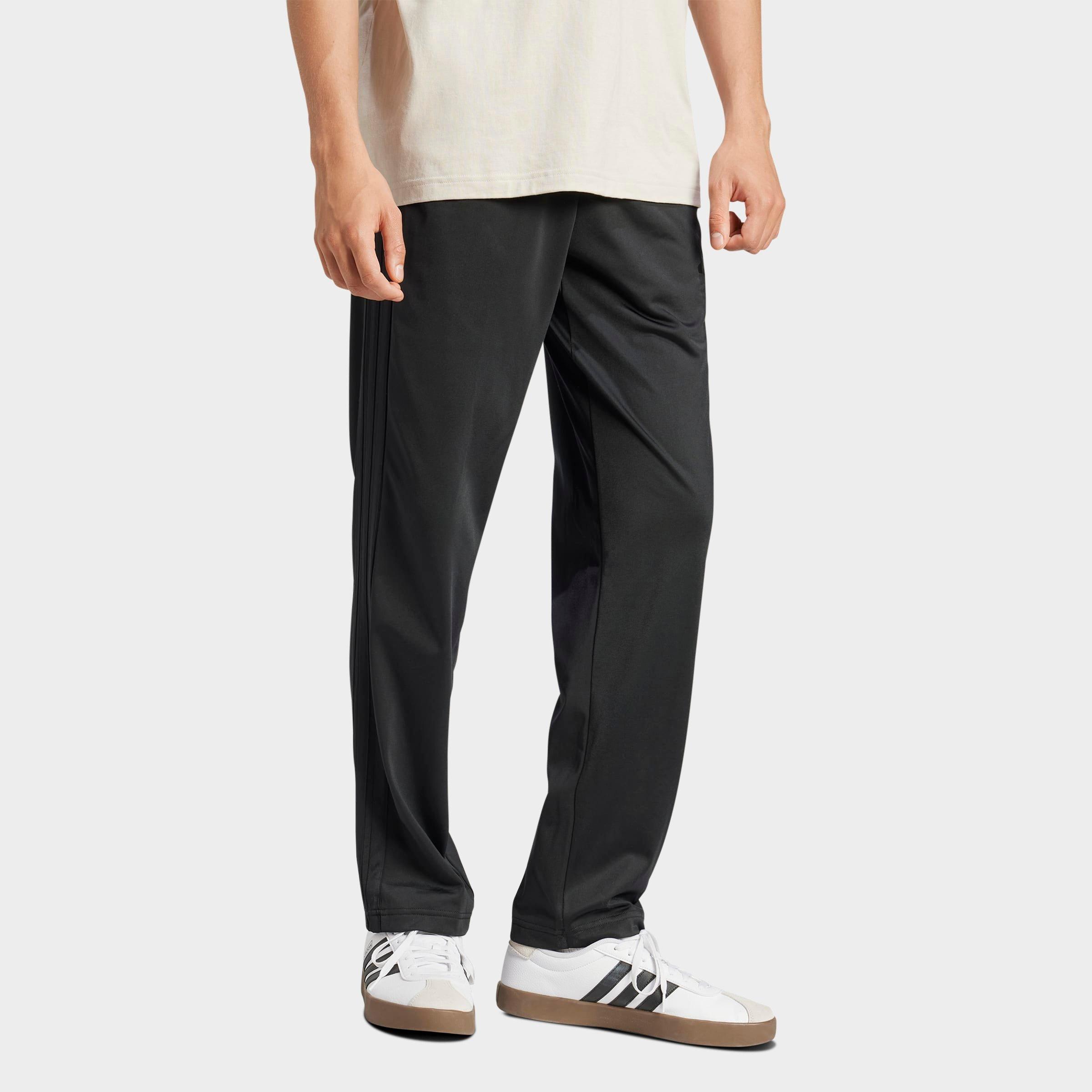 Men's adidas Dayready Open Hem Track Pants - Black/Black