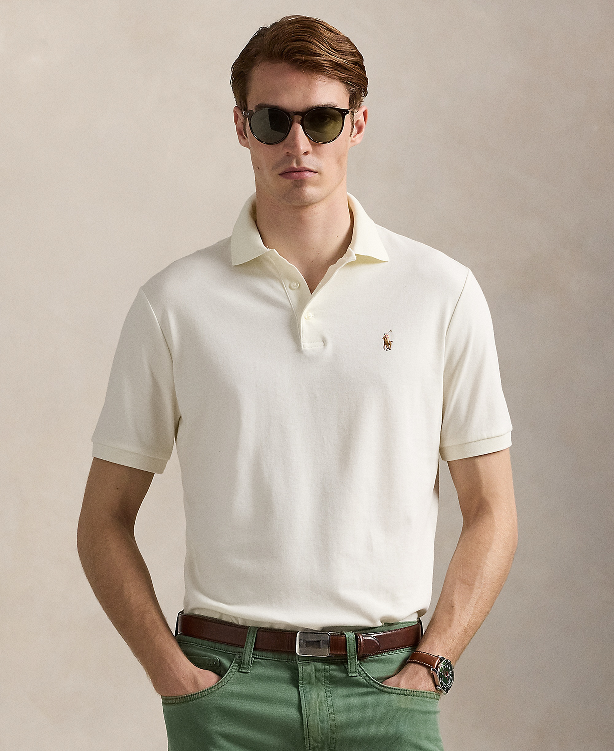 Polo Ralph Lauren Men's Classic-Fit Soft Cotton Polo Shirt - Pale Cream
