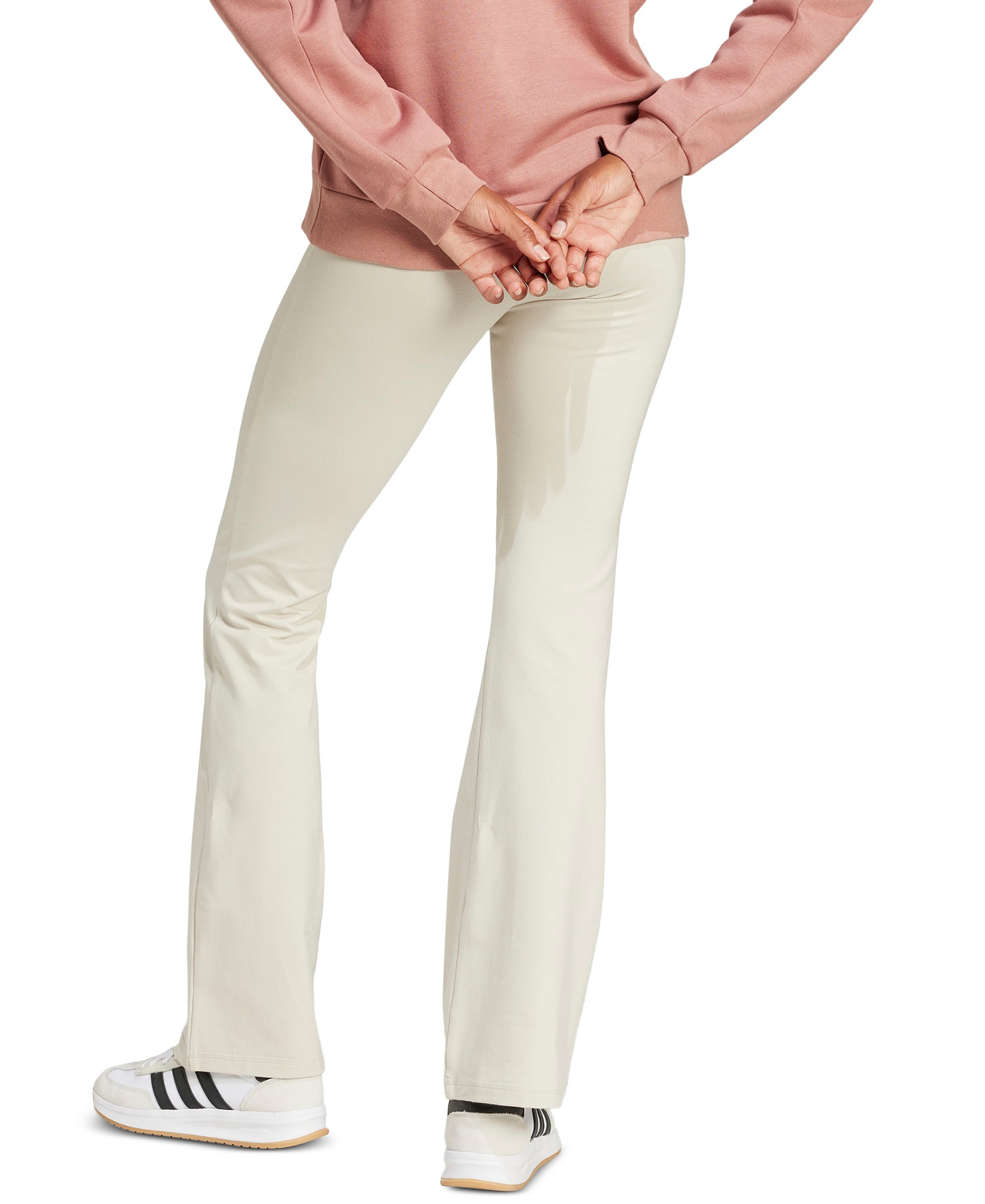 adidas Women's Essentials Small Logo Flared Leggings - Wonder Alumina/white