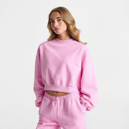 Women's Nithtke Studio Fleece Medium Weight Oversized Cropped Crewneck Sweatshirt - Pink Rise