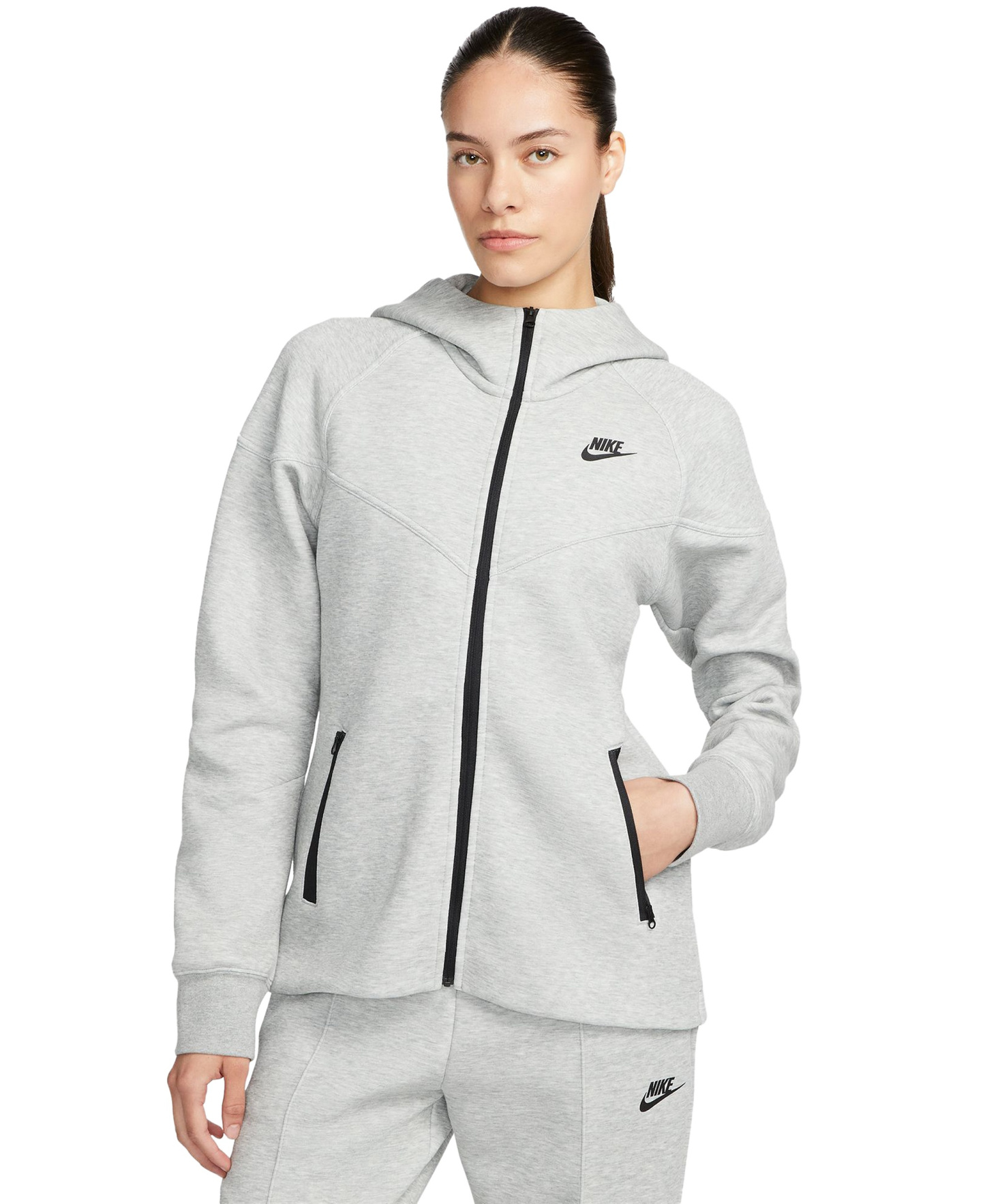 Nike Women's Sportswear Tech Fleece Windrunner Full-Zip Hoodie - Dark Grey Heather
