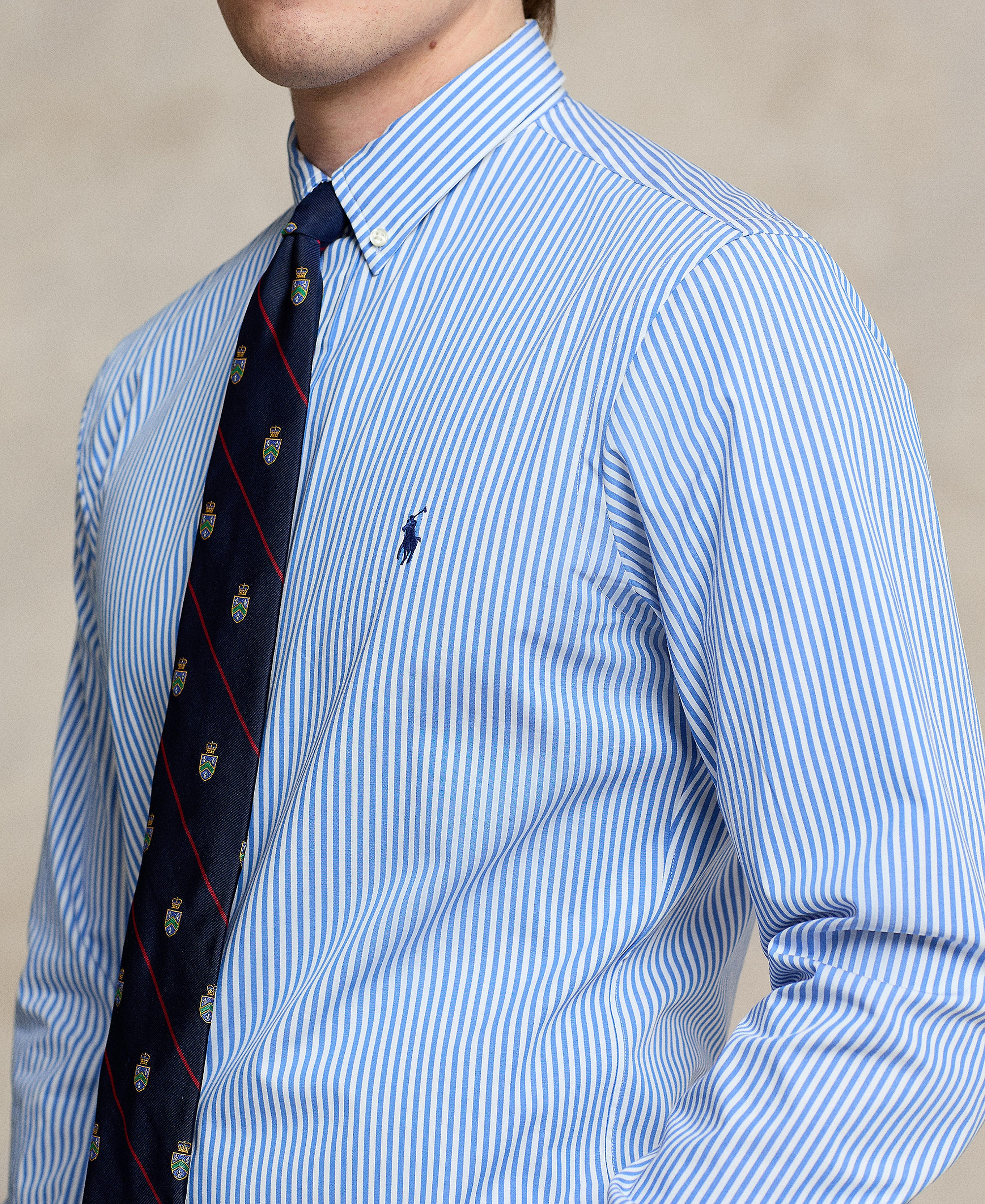 Polo Ralph Lauren Men's Slim-Fit Stretch Shirt - Light Blue/White