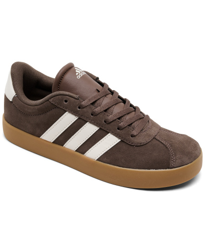 adidas Big Kids VL Court 3.0 Casual Sneakers from Finish Line - Earth Strata, White