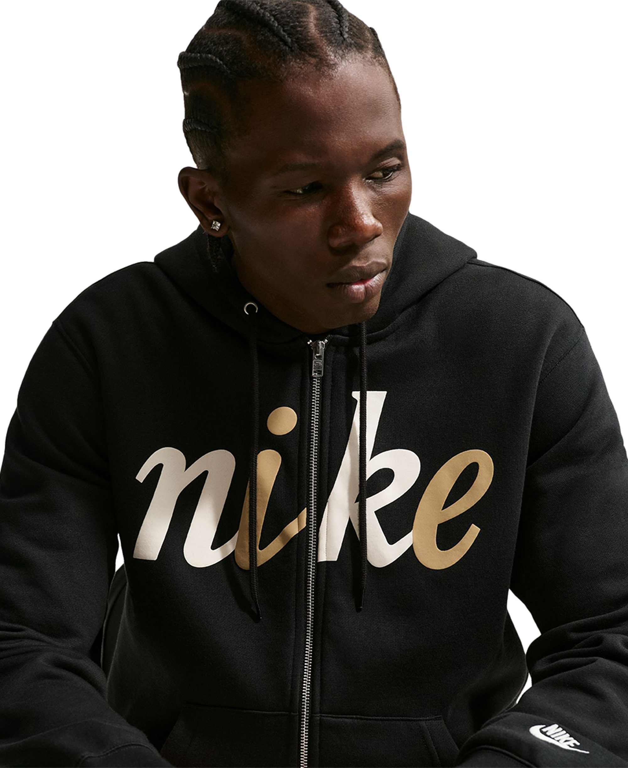 Nike Men's Fleece Full-Zip Sweatshirt - Black/ Sail