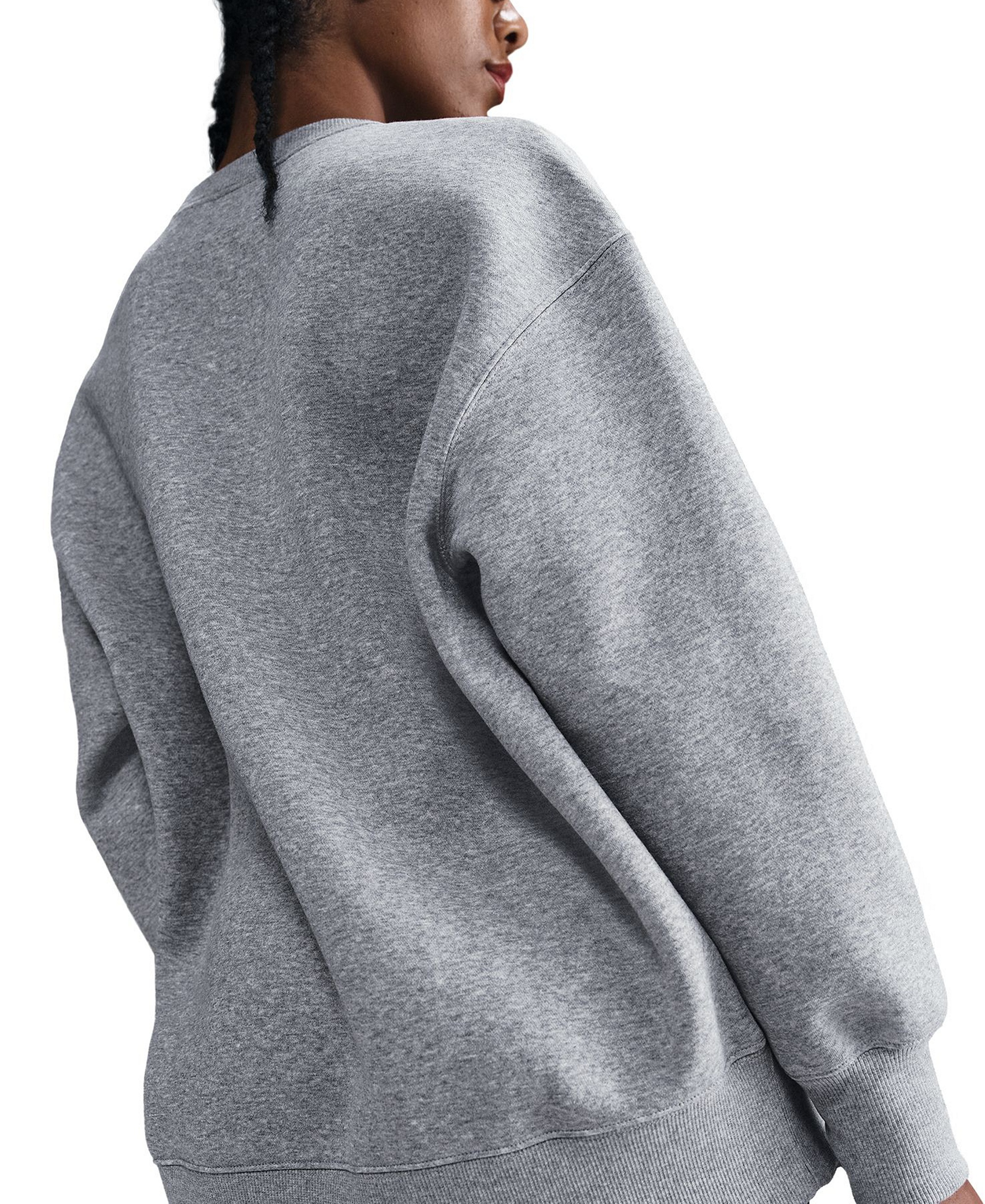 Nike Women's Sportswear Phoenix Fleece Oversized Crew Neck Sweatshirt - Dark Grey Heather/Sail