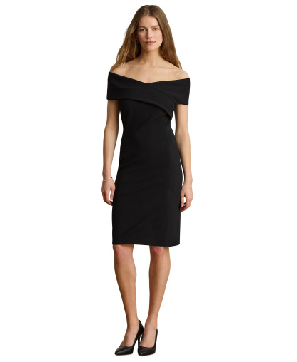 Lauren Ralph Lauren Women's Faille Off-the-Shoulder Cocktail Dress - Black