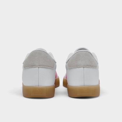 Big Kids' adidas VL Court 3.0 Skateboarding Casual Shoes - White/Pink - Back view