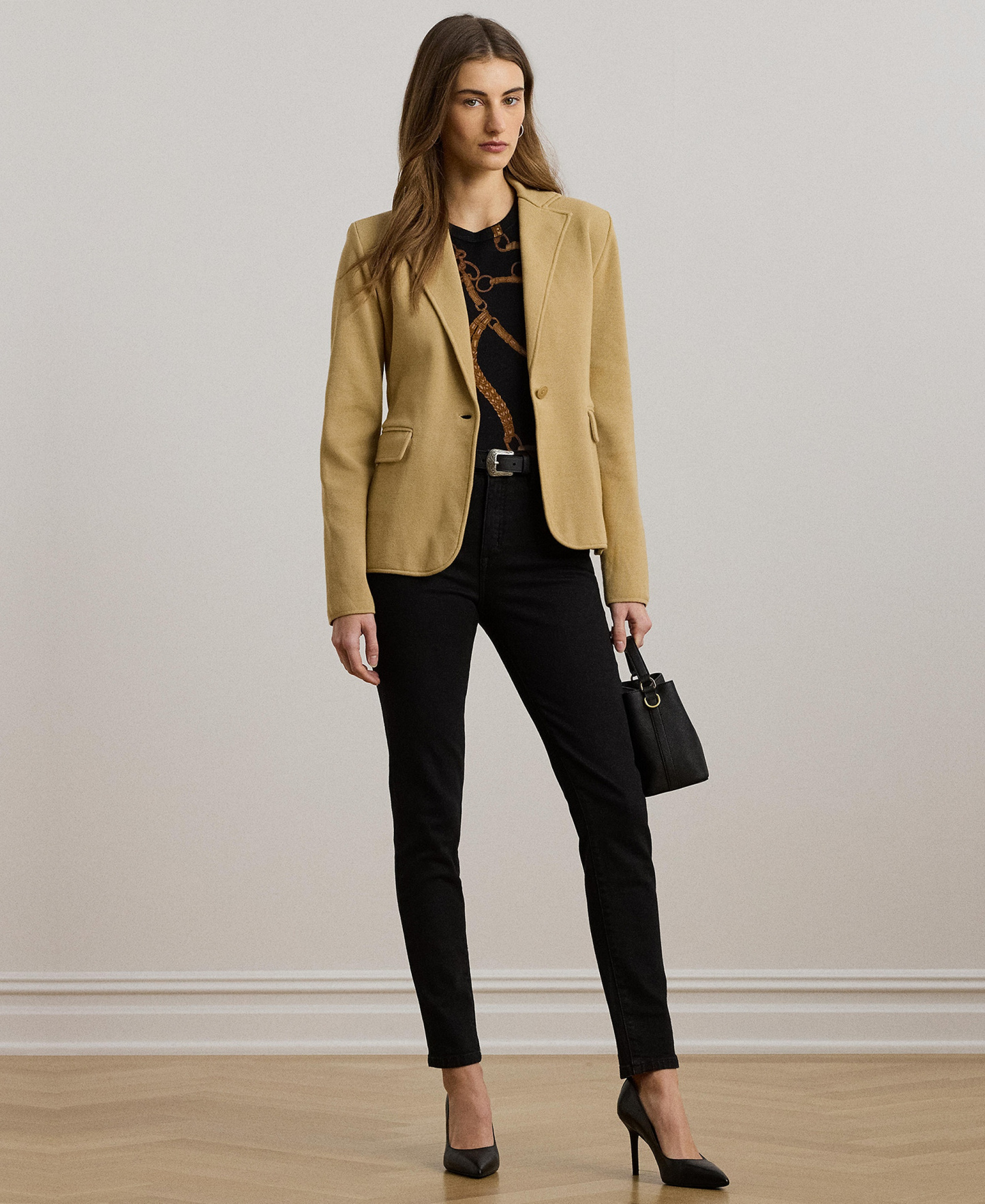 Lauren Ralph Lauren Women's Cotton-Blend Sweater Blazer - Tan