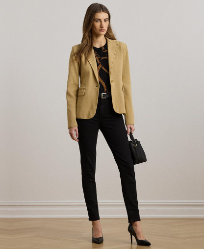 Lauren Ralph Lauren Women's Cotton-Blend Sweater Blazer - Tan