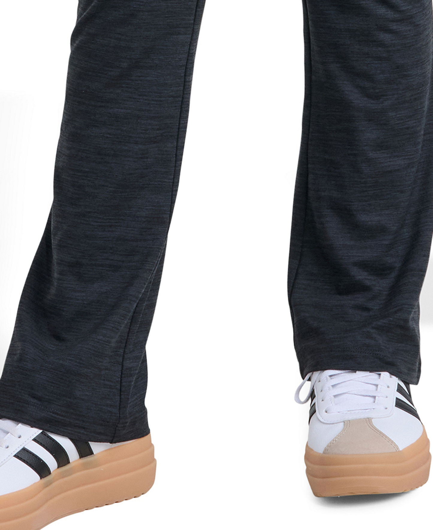 adidas Girls' 8-16 Folded Waistband Kick Flare Pants - Black With Gray