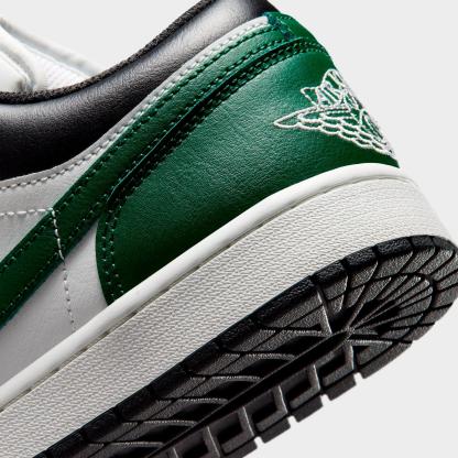 Men's Air Jordan Retro 1 Low Casual Shoes - Black/Gorge Green/Summit White - view 3