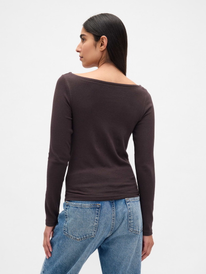 Modern Boatneck T-Shirt - Terra brown