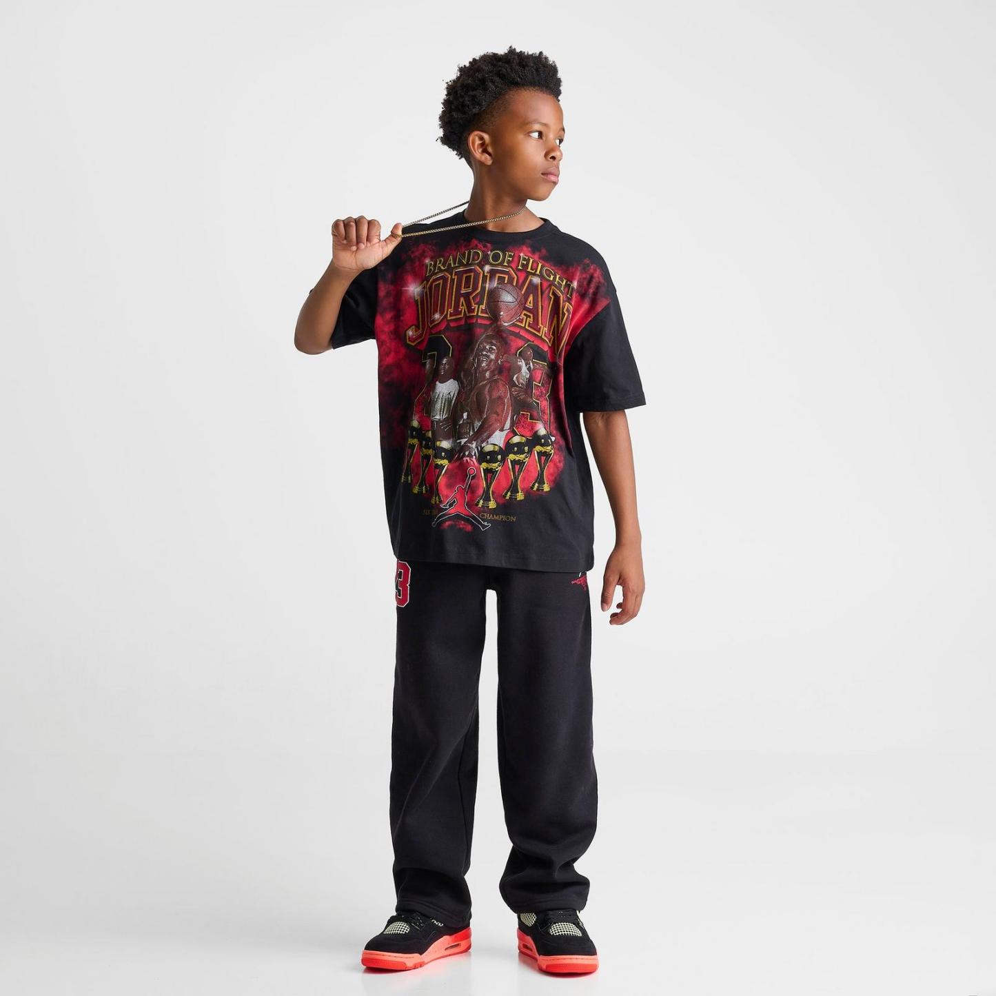 Big Kids' Jordan Brand of Flight Graphic T-Shirt - Black - view 2