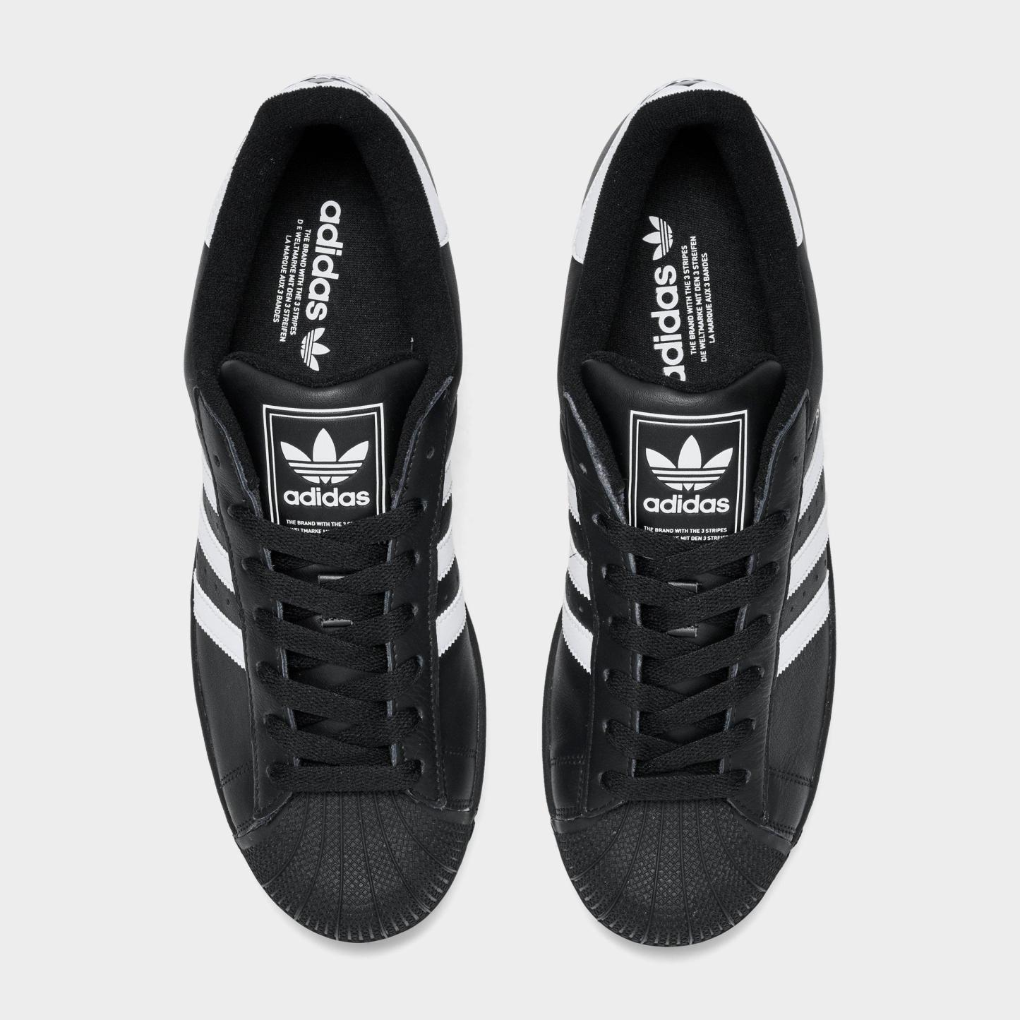 Men's adidas Originals Superstar II Casual Shoes - Part 2 - Black/White/Black - Top view