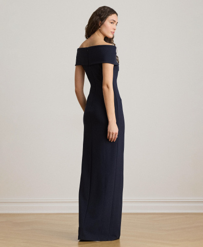Lauren Ralph Lauren Women's Faille Off-the-Shoulder Gown - Navy