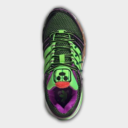 Girls' Big Kids' adidas x Liberty London Adistar Control 5 Casual Shoes - Core Black/Solar Green/Rich Green - Top view
