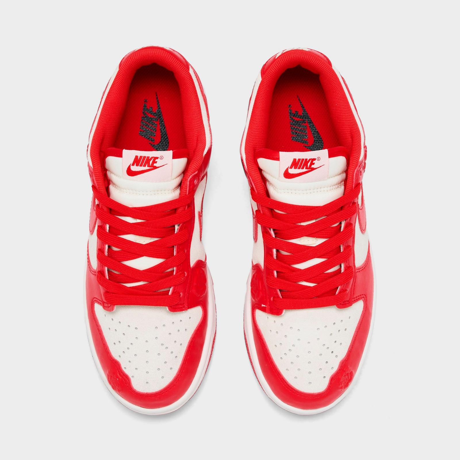 Women's Nike Dunk Low LE Casual Shoes - Coconut Milk/University Red/Pale Ivory