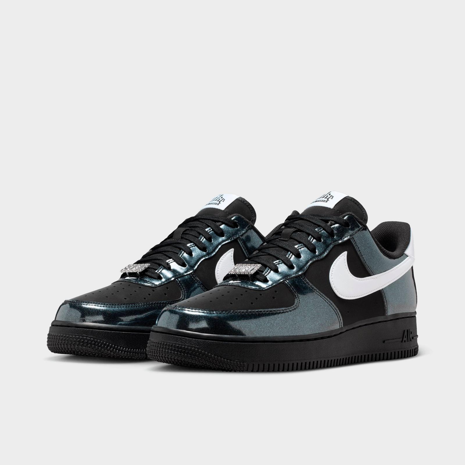 Men's Nike Air Force 1 '07 LV8 SE Glam Rock Casual Shoes - Black/White