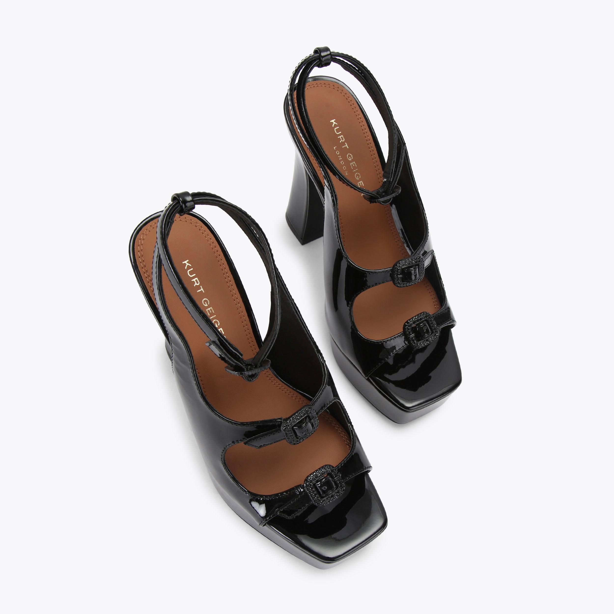 Kurt Geiger London 3 Buckle Platform Heel - Black - view 3