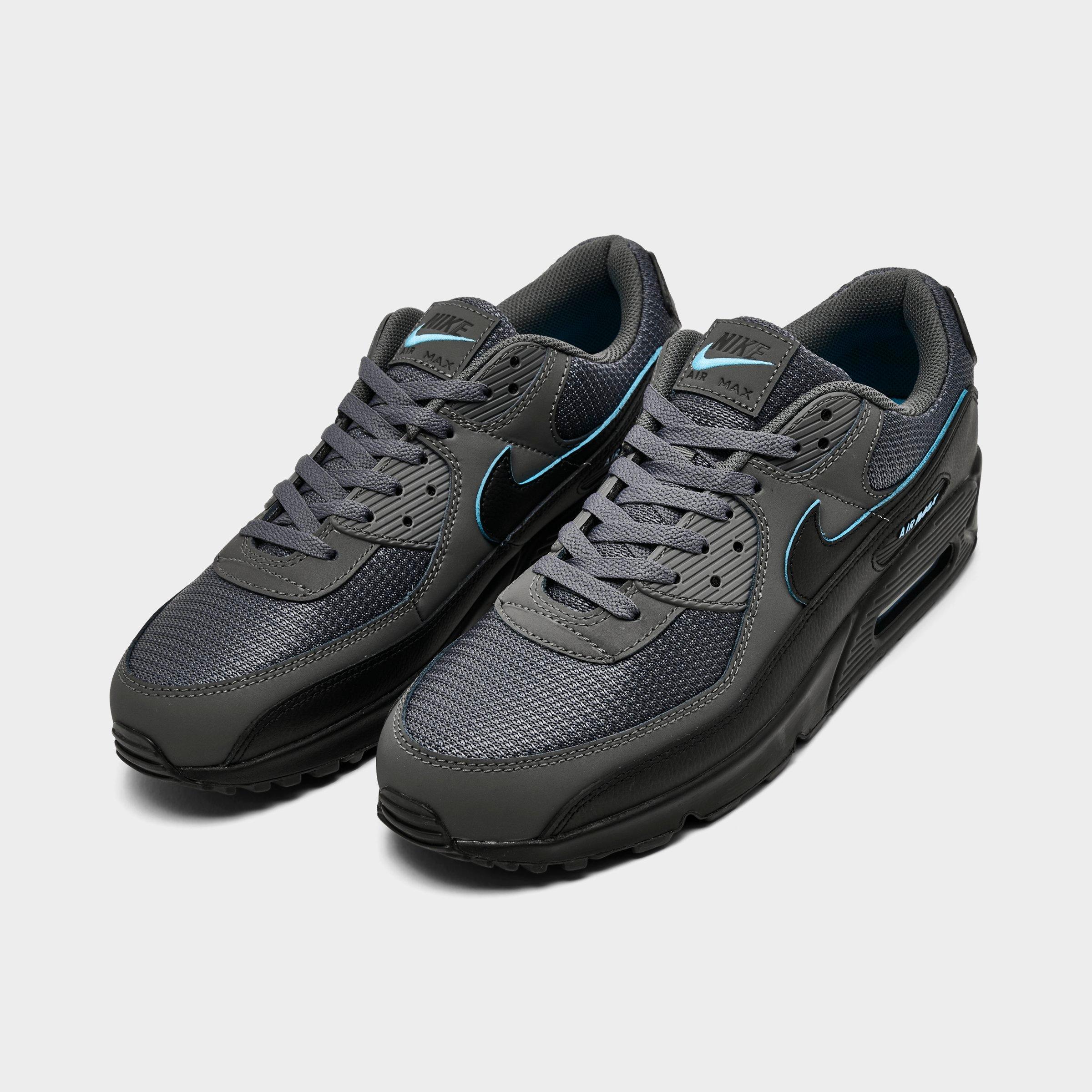 Men's Nithtke Air Max 90 Casual Shoes - Part 1 - Light Smoke Grey/Black/Football Blue - Both shoes facing left