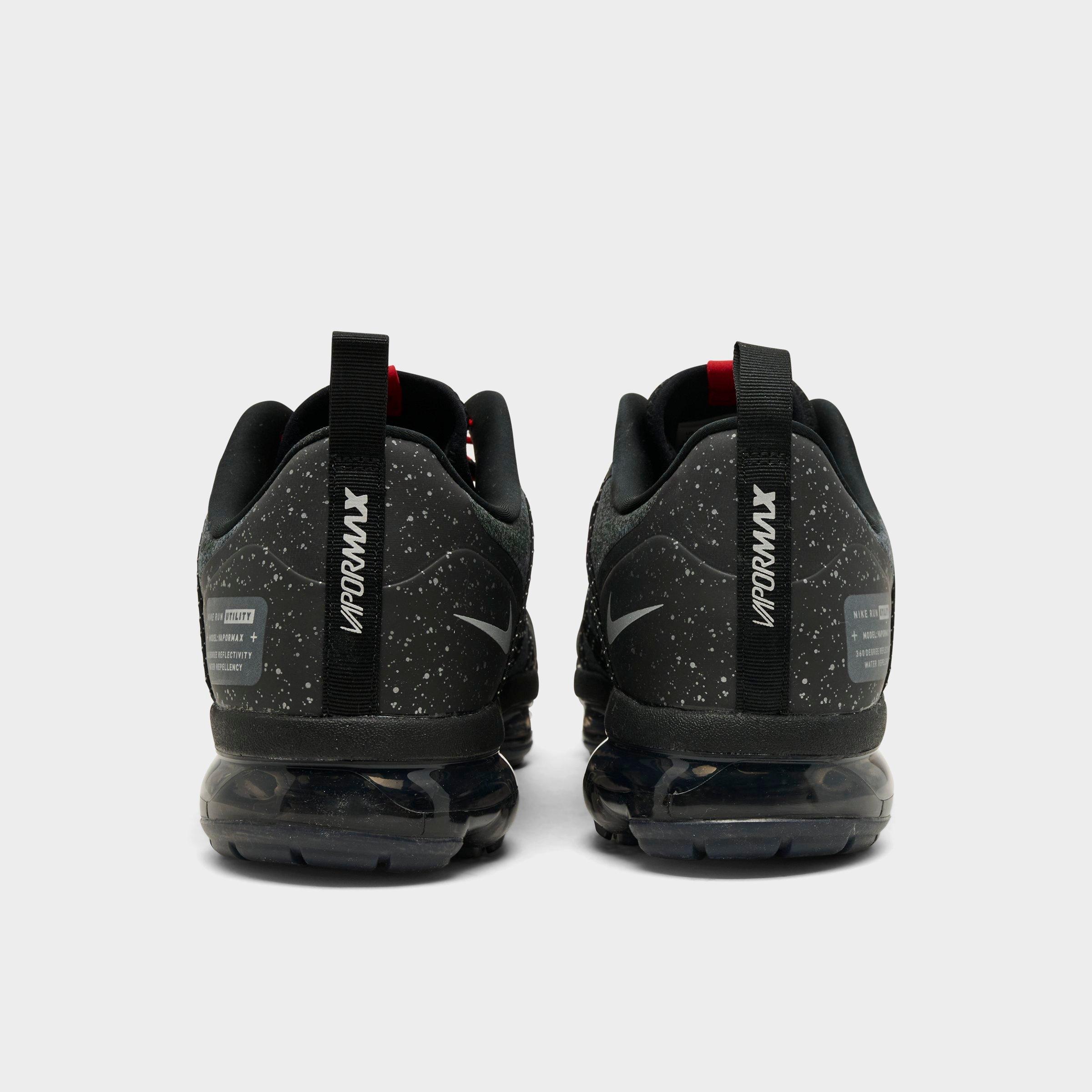 Men's Nithtke Air VaporMax Run Utility Running Shoes - Black/Reflective Silver/Anthracite/Habanero Red - Back view