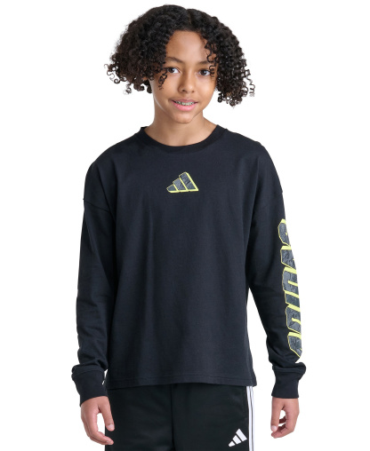 adidas Boys' 8-20 Long-Sleeve T-Shirt - Black