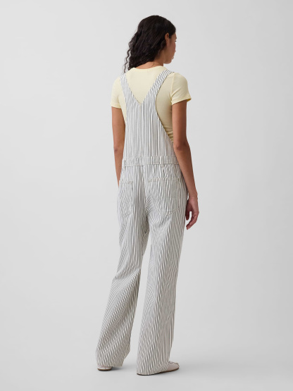 Loose Overalls - Navy blue stripe