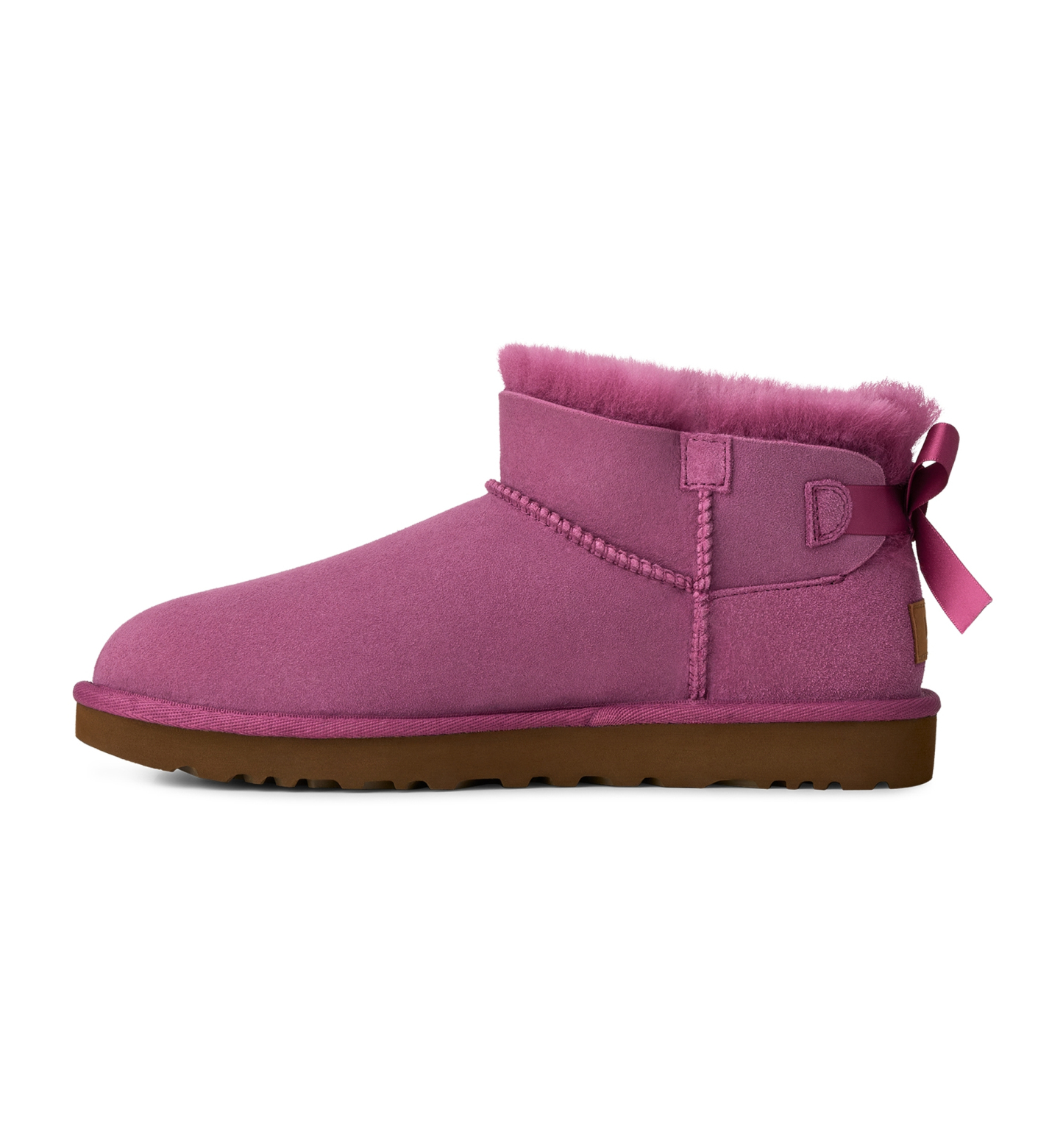 UGG® Women's Ultra Mini Bailey Bow Round Toe Booties - Dark Winterberry